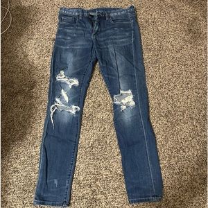 Dark wash distressed skinny jeans. Size 27. Blank NYC